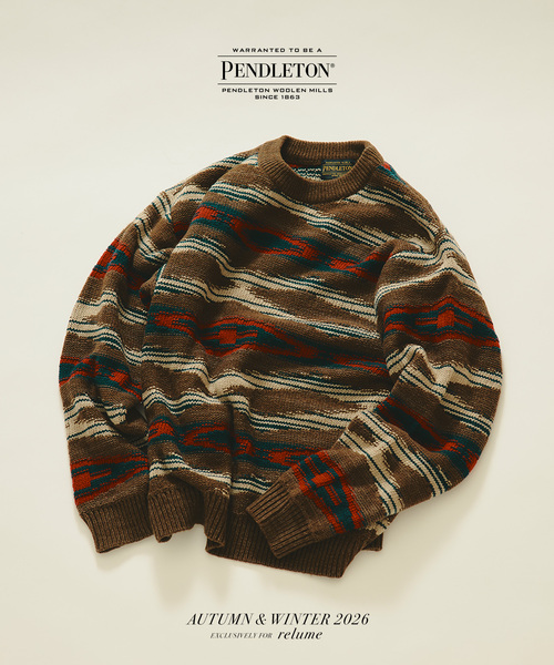 PENDLETON(ペンドルトン)の「PENDLETON / ペンドルトン 別注 ジャカード ニット(ニット/セーター・メンズ・チャコールグレー/レッド/ブラウン・LARGE/MEDIUM)」の2枚目の写真