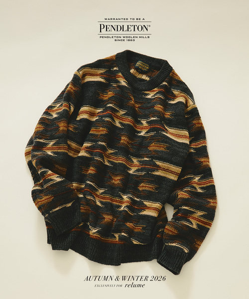 PENDLETON(ペンドルトン)の「PENDLETON / ペンドルトン 別注 ジャカード ニット(ニット/セーター・メンズ・チャコールグレー/レッド/ブラウン・LARGE/MEDIUM)」の1枚目の写真