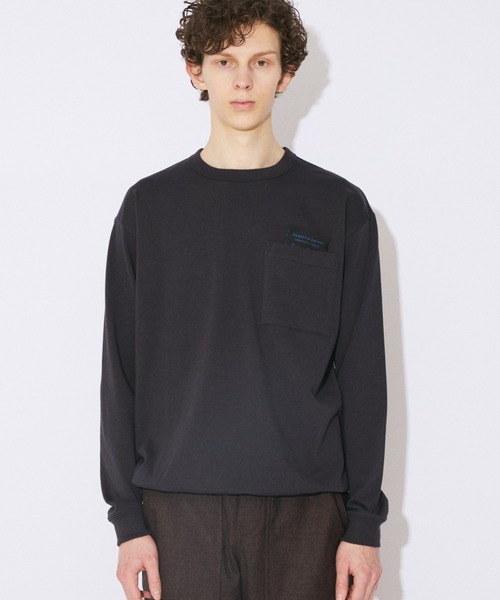 beautiful people(ビューティフルピープル)の「suvin compact jersey big QOL tag T(Tシャツ/カットソー・レディース・ボルドー/チャコール・38/40)」の3枚目の写真
