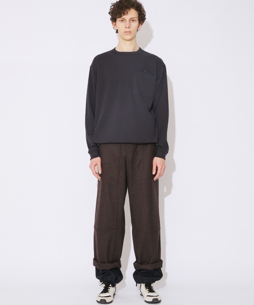 beautiful people(ビューティフルピープル)の「suvin compact jersey big QOL tag T(Tシャツ/カットソー・レディース・ボルドー/チャコール・38/40)」の4枚目の写真