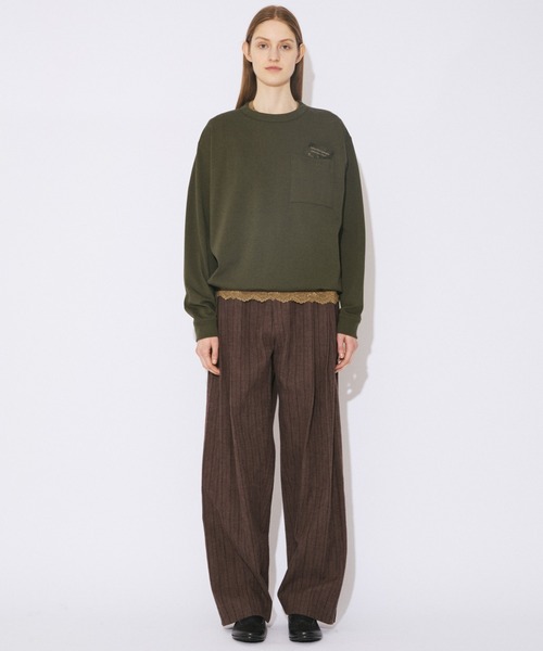 beautiful people(ビューティフルピープル)の「suvin compact jersey big QOL tag T(Tシャツ/カットソー・レディース・ボルドー/チャコール・38/40)」の9枚目の写真