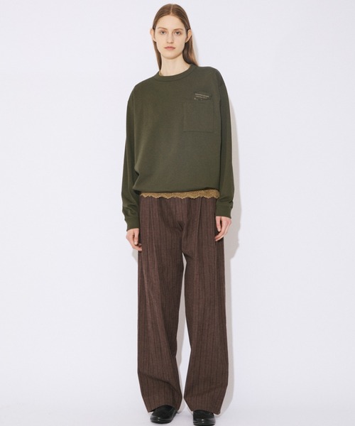 beautiful people(ビューティフルピープル)の「suvin compact jersey big QOL tag T(Tシャツ/カットソー・レディース・ボルドー/チャコール・38/40)」の12枚目の写真
