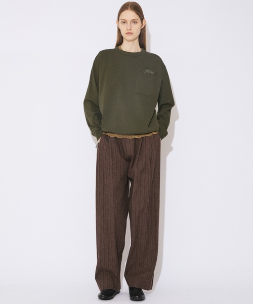 beautiful people(ビューティフルピープル)の「suvin compact jersey big QOL tag T(Tシャツ/カットソー・レディース・ボルドー/チャコール・38/40)」の13枚目の写真