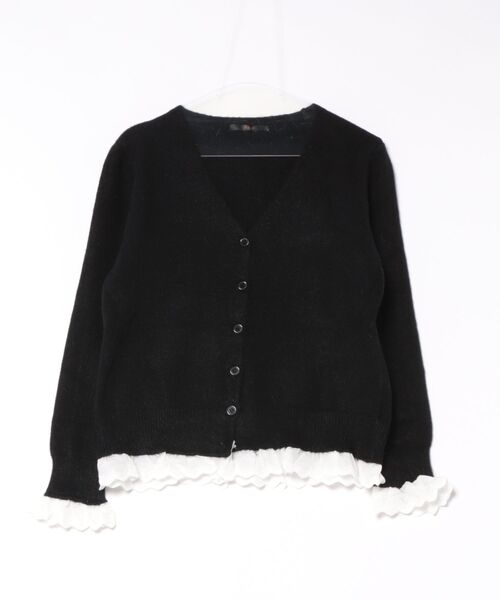 Ritzy（リッツィー）の「裾＆袖フリル切り替え Vネックニットカーディガン（カーディガン/ボレロ・レディース・ラベンダー/グレー/ホワイト/イエロー/レッド/ブラック・FREE）」の15枚目の写真