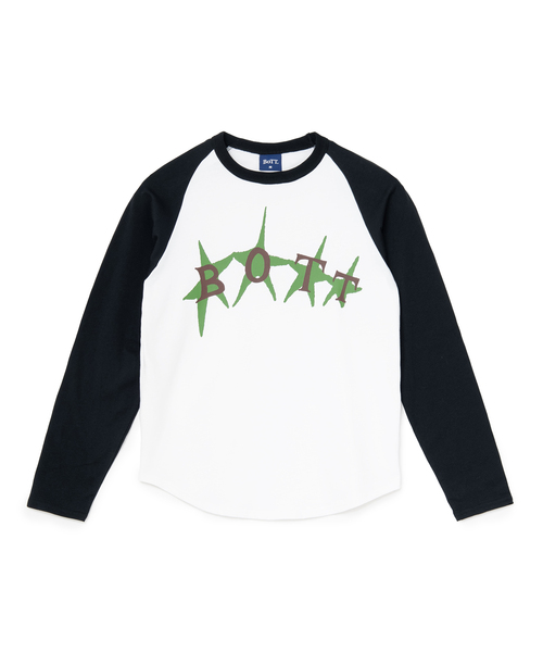 BOTT(ボット)の「BoTT / ボット Stars Raglan L/S Tee(Tシャツ/カットソー・メンズ・ホワイト/イエロー・LARGE/X-LARGE)」の1枚目の写真