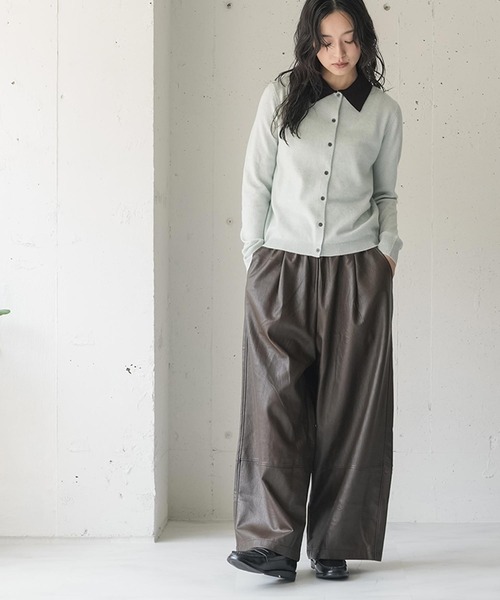 mili an deni（ミリアンデニ）の「フェイクレザーコクーンパンツ（その他パンツ・レディース・ブラウン/ブラック・M）」の13枚目の写真