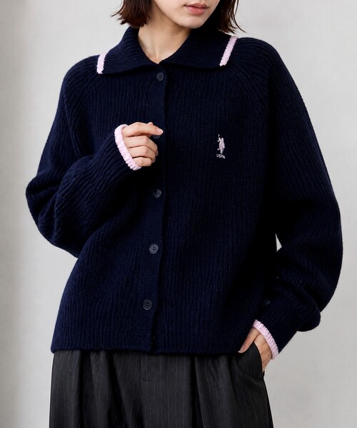 U.S. POLO ASSN./ユーエスポロアッスン 別注 ロゴ刺繍 配色ライン