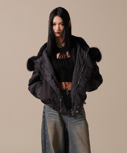 DANKE SCHON（ダンケシェーン）の「DankeSchon/ダンケシェーン/WOMEN ASUTEX NYLON TWILL N2B（ミリタリージャケット・レディース・ブラック/カーキ・F）」の2枚目の写真