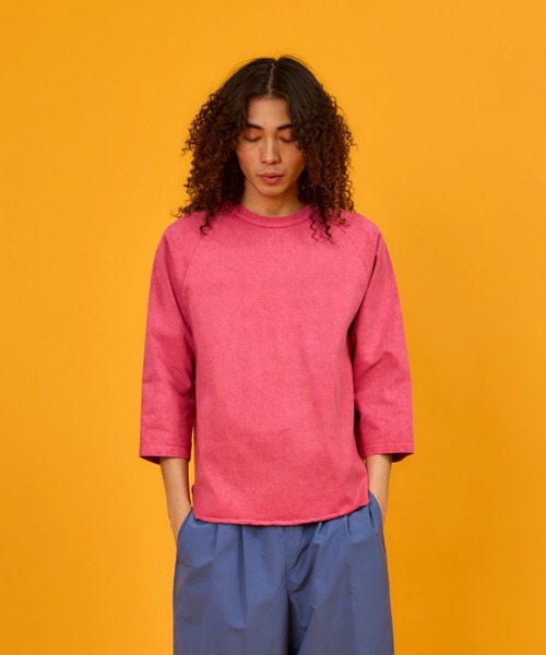 WALLA WALLA SPORT(ワラワラスポーツ)の「PIGMENT DYE 9oz TUBE BASEBALL TEE/ピグメントダイ 9オンス チューブ ベースボール ティー(Tシャツ/カットソー・メンズ・インディゴブルー/ブラック/グリーン/パープル/レッド/ブラウン・LARGE/X-LARGE)」の6枚目の写真