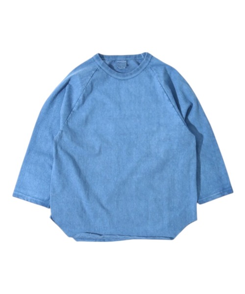 WALLA WALLA SPORT(ワラワラスポーツ)の「PIGMENT DYE 9oz TUBE BASEBALL TEE/ピグメントダイ 9オンス チューブ ベースボール ティー(Tシャツ/カットソー・メンズ・インディゴブルー/ブラック/グリーン/パープル/レッド/ブラウン・LARGE/X-LARGE)」の4枚目の写真
