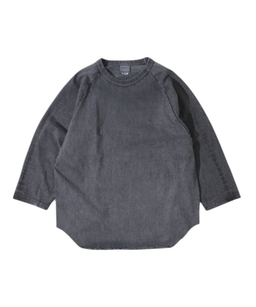 WALLA WALLA SPORT(ワラワラスポーツ)の「PIGMENT DYE 9oz TUBE BASEBALL TEE/ピグメントダイ 9オンス チューブ ベースボール ティー(Tシャツ/カットソー・メンズ・インディゴブルー/ブラック/グリーン/パープル/レッド/ブラウン・LARGE/X-LARGE)」の1枚目の写真
