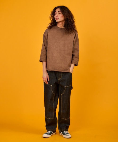 WALLA WALLA SPORT(ワラワラスポーツ)の「PIGMENT DYE 9oz TUBE BASEBALL TEE/ピグメントダイ 9オンス チューブ ベースボール ティー(Tシャツ/カットソー・メンズ・インディゴブルー/ブラック/グリーン/パープル/レッド/ブラウン・LARGE/X-LARGE)」の11枚目の写真