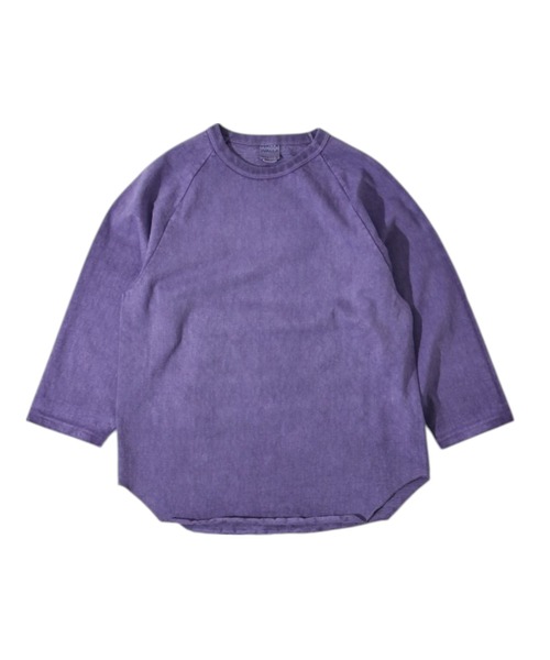WALLA WALLA SPORT(ワラワラスポーツ)の「PIGMENT DYE 9oz TUBE BASEBALL TEE/ピグメントダイ 9オンス チューブ ベースボール ティー(Tシャツ/カットソー・メンズ・インディゴブルー/ブラック/グリーン/パープル/レッド/ブラウン・LARGE/X-LARGE)」の14枚目の写真
