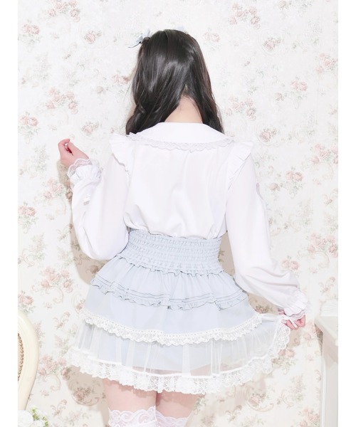 NOEMIE(ノエミー)の「レースハートスリーブラッフルジョーゼットブラウス(シャツ/ブラウス・レディース・ピンク/オフホワイト/サックスブルー/ピンク系その他・M)」の10枚目の写真