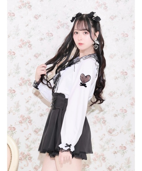 NOEMIE(ノエミー)の「レースハートスリーブラッフルジョーゼットブラウス(シャツ/ブラウス・レディース・ピンク/オフホワイト/サックスブルー/ピンク系その他・M)」の12枚目の写真
