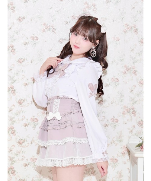 NOEMIE(ノエミー)の「レースハートスリーブラッフルジョーゼットブラウス(シャツ/ブラウス・レディース・ピンク/オフホワイト/サックスブルー/ピンク系その他・M)」の15枚目の写真