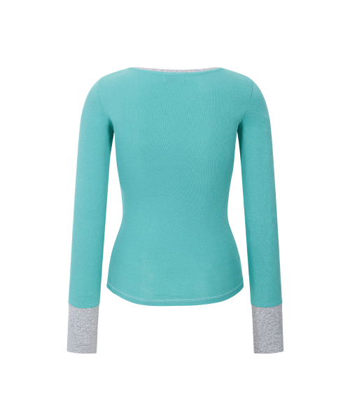 PLEASENOFOLLOW(プリーズノーフォロー)の「Zen Button Long Sleeve Top (Moss Mint)(Tシャツ/カットソー・レディース・その他・FREE)」の3枚目の写真