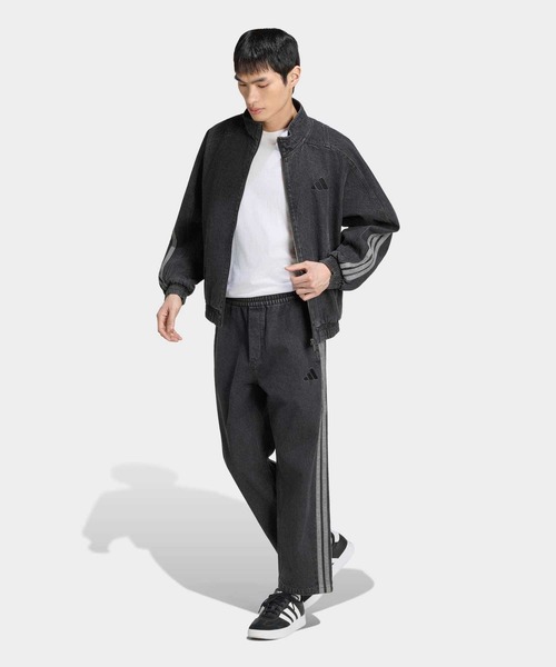 adidas(アディダス)の「スタジアム ルーズフィット デニム トラックジャケット / アディダス adidas(ジャージ・メンズ・ブラック・MEDIUM/X-LARGE/SMALL/X-SMALL/XX-LARGE/3XL/LARGE)」の5枚目の写真
