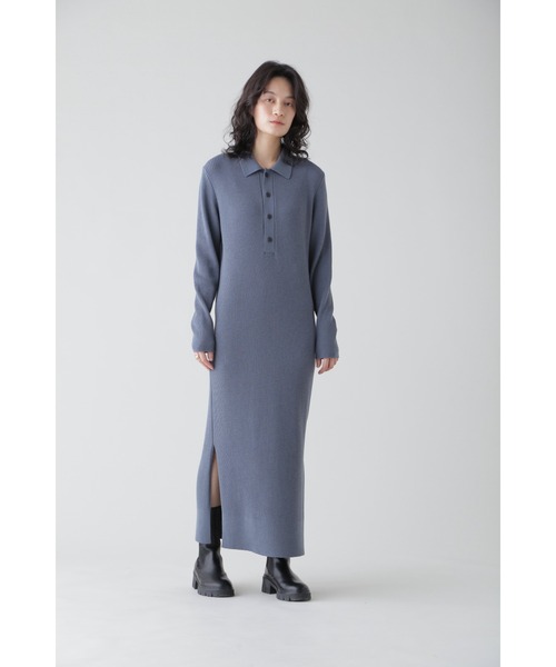 YLEVE(イレーヴ)の「YLEVE / HIGH TWIST FINE WOOL KN OP(ワンピース・レディース・ブルー/ブラウン/ブラック・1)」の7枚目の写真