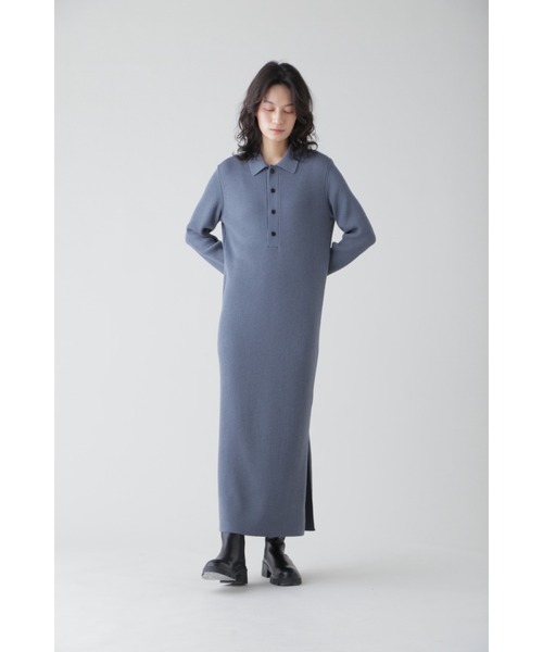 YLEVE(イレーヴ)の「YLEVE / HIGH TWIST FINE WOOL KN OP(ワンピース・レディース・ブルー/ブラウン/ブラック・1)」の8枚目の写真