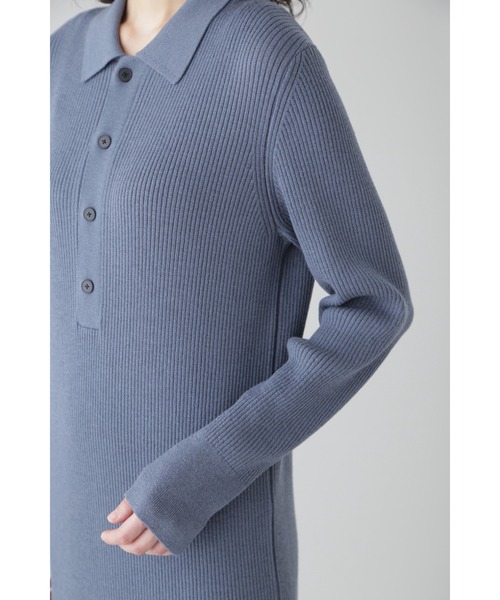 YLEVE(イレーヴ)の「YLEVE / HIGH TWIST FINE WOOL KN OP(ワンピース・レディース・ブルー/ブラウン/ブラック・1)」の12枚目の写真