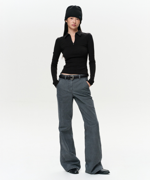 ERA(エラ)の「WOMEN ERA ウォッシュドフレアワークパンツ - ヴィンテージグレー(その他パンツ・レディース・その他・SMALL/MEDIUM)」の3枚目の写真