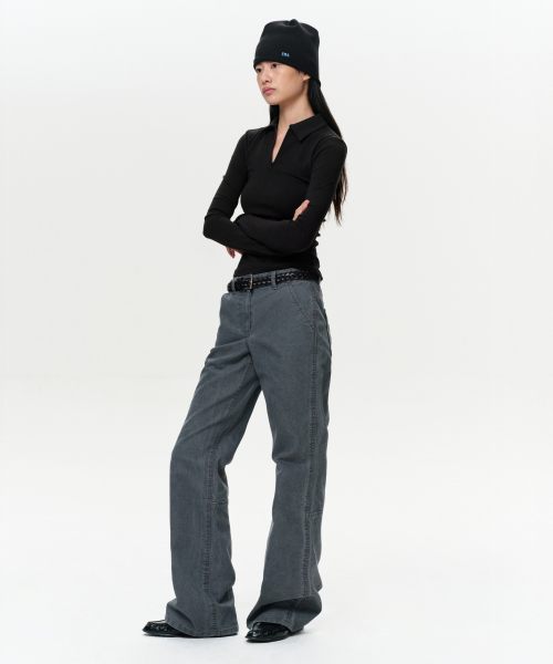 ERA(エラ)の「WOMEN ERA ウォッシュドフレアワークパンツ - ヴィンテージグレー(その他パンツ・レディース・その他・SMALL/MEDIUM)」の4枚目の写真