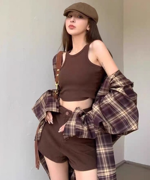 Teem Store(チームストア)の「オーバーサイズ ビッグシルエット チェックシャツ(シャツ/ブラウス・レディース・ブラウン/イエロー/ネイビー・M)」の10枚目の写真