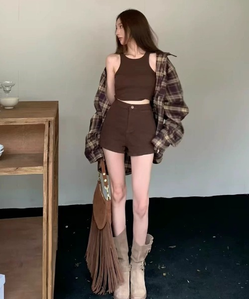 Teem Store(チームストア)の「オーバーサイズ ビッグシルエット チェックシャツ(シャツ/ブラウス・レディース・ブラウン/イエロー/ネイビー・M)」の13枚目の写真