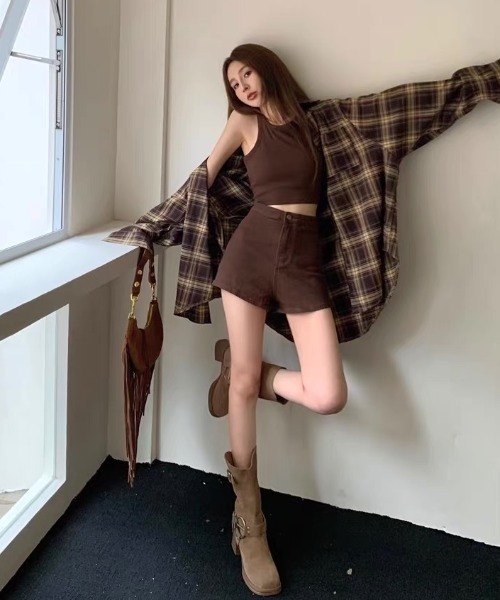 Teem Store(チームストア)の「オーバーサイズ ビッグシルエット チェックシャツ(シャツ/ブラウス・レディース・ブラウン/イエロー/ネイビー・M)」の16枚目の写真
