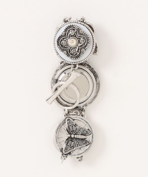 an meets zakka(アンミツザッカ)の「an meets zakka アンティーク装飾ブレスレット腕時計(アナログ腕時計・レディース・シルバー・ONESIZE)」の2枚目の写真
