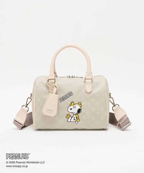 russet(ラシット)の「《PEANUTS×russet》ナイロンジャガードミニボストンバッグ(ボストンバッグ・レディース・ホワイト系その他/ブラウン/ネイビー・FREE)」の2枚目の写真