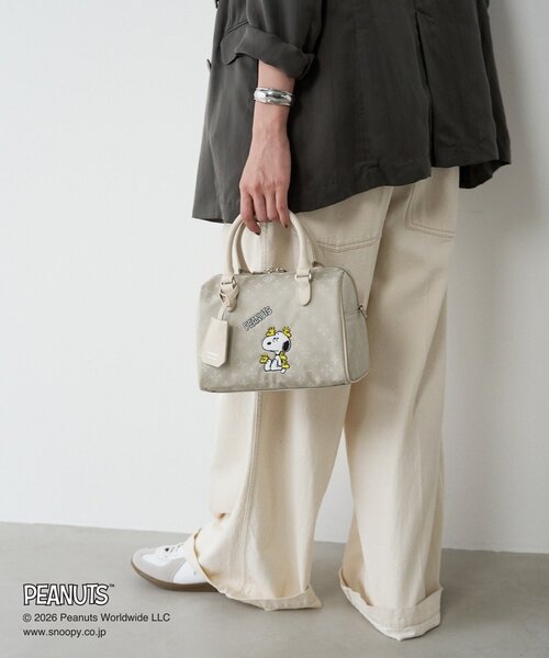 russet(ラシット)の「《PEANUTS×russet》ナイロンジャガードミニボストンバッグ(ボストンバッグ・レディース・ホワイト系その他/ブラウン/ネイビー・FREE)」の6枚目の写真