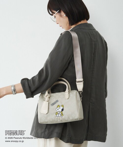russet(ラシット)の「《PEANUTS×russet》ナイロンジャガードミニボストンバッグ(ボストンバッグ・レディース・ホワイト系その他/ブラウン/ネイビー・FREE)」の8枚目の写真