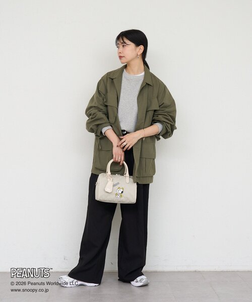 russet(ラシット)の「《PEANUTS×russet》ナイロンジャガードミニボストンバッグ(ボストンバッグ・レディース・ホワイト系その他/ブラウン/ネイビー・FREE)」の10枚目の写真