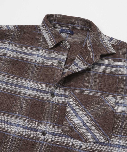 ITEMS URBANRESEARCH(アイテムズ アーバンリサーチ)の「モールヤーンチェックレギュラーカラーシャツ(シャツ/ブラウス・メンズ・グリーン/レッド/ネイビー/ブラウン・LARGE/MEDIUM)」の12枚目の写真