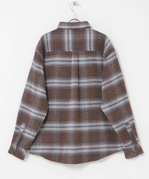 ITEMS URBANRESEARCH(アイテムズ アーバンリサーチ)の「モールヤーンチェックレギュラーカラーシャツ(シャツ/ブラウス・メンズ・グリーン/レッド/ネイビー/ブラウン・LARGE/MEDIUM)」の13枚目の写真