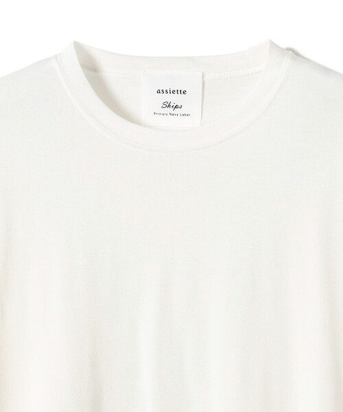 SHIPS(シップス)の「【SHIPS別注】assiette:〈手洗い可能〉ヴィンテージ 天竺 長袖(Tシャツ/カットソー・レディース・ホワイト/ブラック・ONE SIZE)」の4枚目の写真