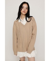 SLY（スライ）の「SH DOCKING BALLOON KNIT S/OP シャツドッキングバルーンショートワンピース 秋服 冬服（ワンピース）」