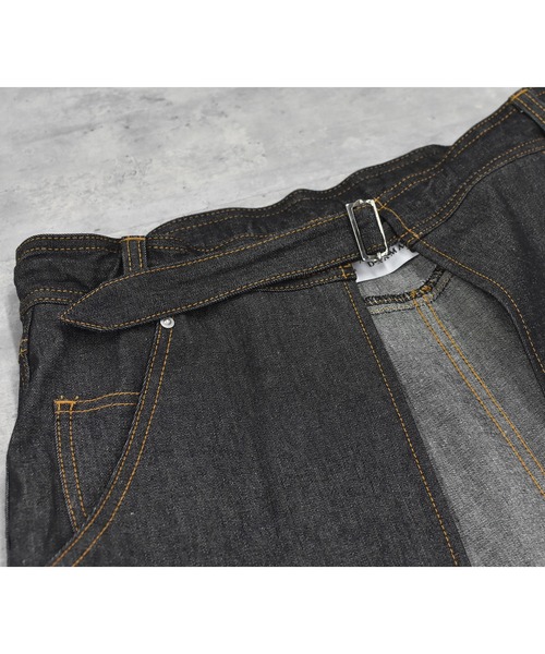 BEDSIDEDRAMA（ベットサイドドラマ）の「WRAP JEANS APRON（スカート・レディース・インディゴブルー/ブラック・1）」の18枚目の写真