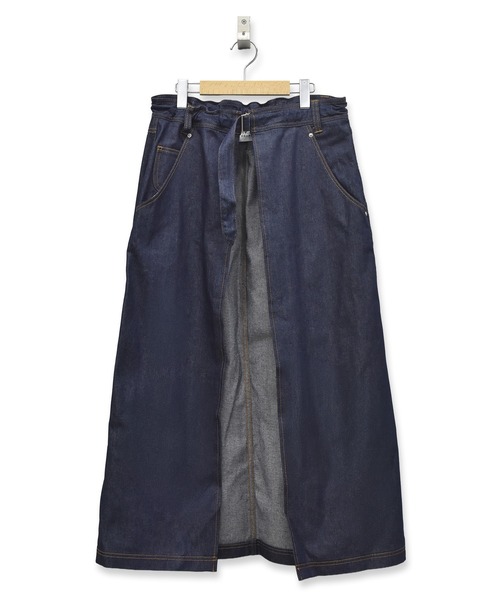 BEDSIDEDRAMA（ベットサイドドラマ）の「WRAP JEANS APRON（スカート・レディース・インディゴブルー/ブラック・1）」の9枚目の写真