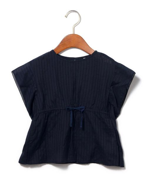 green label relaxing（グリーンレーベルリラクシング）の「【KIDS】コットン ドビーストライプ フリル◆（シャツ/ブラウス・キッズ・ホワイト/ネイビー・105/135/125/115）」の2枚目の写真