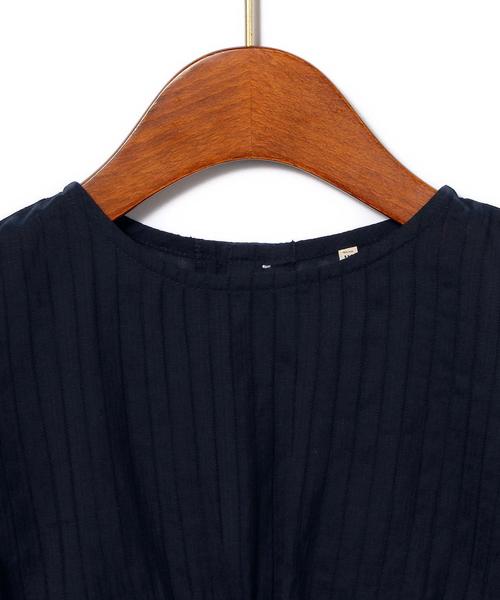 green label relaxing（グリーンレーベルリラクシング）の「【KIDS】コットン ドビーストライプ フリル◆（シャツ/ブラウス・キッズ・ホワイト/ネイビー・105/135/125/115）」の3枚目の写真