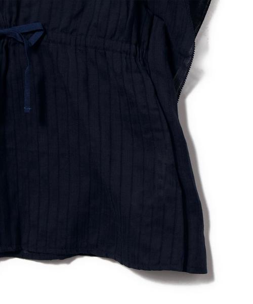 green label relaxing（グリーンレーベルリラクシング）の「【KIDS】コットン ドビーストライプ フリル◆（シャツ/ブラウス・キッズ・ホワイト/ネイビー・105/135/125/115）」の5枚目の写真