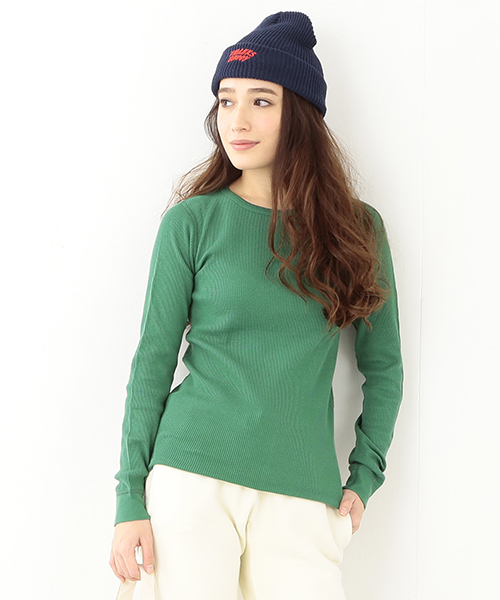 BEAMS BOY（ビームスボーイ）の「◎BEAMS BOY / サーマル無地クルーネック（Tシャツ/カットソー・レディース・ホワイト/ライトグレー/ブラック/レッド系その他/グリーン系その他/ナチュラル/ネイビー/ワイン/グリーン/インディゴブルー/レッド・ONE SIZE）」の6枚目の写真