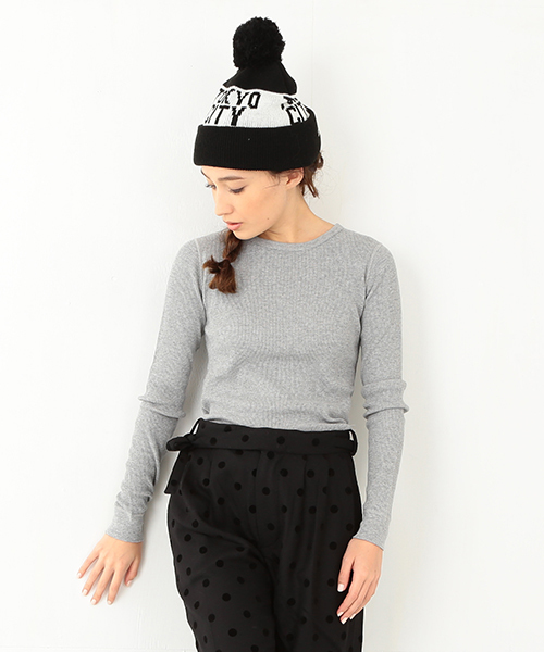 BEAMS BOY（ビームスボーイ）の「◎BEAMS BOY / サーマル無地クルーネック（Tシャツ/カットソー・レディース・ホワイト/ライトグレー/ブラック/レッド系その他/グリーン系その他/ナチュラル/ネイビー/ワイン/グリーン/インディゴブルー/レッド・ONE SIZE）」の4枚目の写真