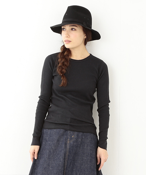 BEAMS BOY（ビームスボーイ）の「◎BEAMS BOY / サーマル無地クルーネック（Tシャツ/カットソー・レディース・ホワイト/ライトグレー/ブラック/レッド系その他/グリーン系その他/ナチュラル/ネイビー/ワイン/グリーン/インディゴブルー/レッド・ONE SIZE）」の3枚目の写真