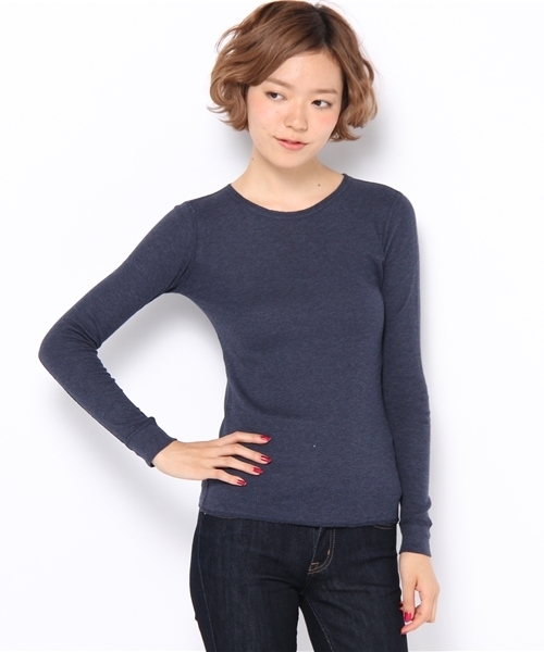 BEAMS BOY（ビームスボーイ）の「◎BEAMS BOY / サーマル無地クルーネック（Tシャツ/カットソー・レディース・ホワイト/ライトグレー/ブラック/レッド系その他/グリーン系その他/ナチュラル/ネイビー/ワイン/グリーン/インディゴブルー/レッド・ONE SIZE）」の8枚目の写真