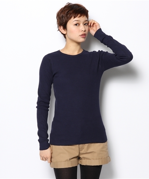 BEAMS BOY（ビームスボーイ）の「◎BEAMS BOY / サーマル無地クルーネック（Tシャツ/カットソー・レディース・ホワイト/ライトグレー/ブラック/レッド系その他/グリーン系その他/ナチュラル/ネイビー/ワイン/グリーン/インディゴブルー/レッド・ONE SIZE）」の9枚目の写真