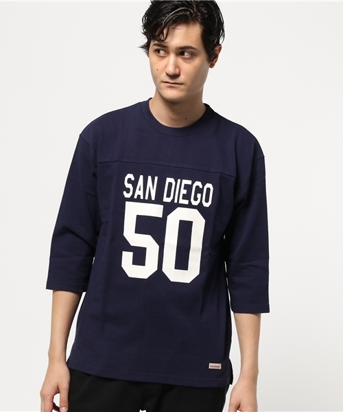 JACKROSE(ジャックローズ)の「GW・フットボール7ブTシャツ(Tシャツ/カットソー・メンズ・エンジ/ベージュ/ホワイト/ブラック/ネイビー・M/L)」の5枚目の写真